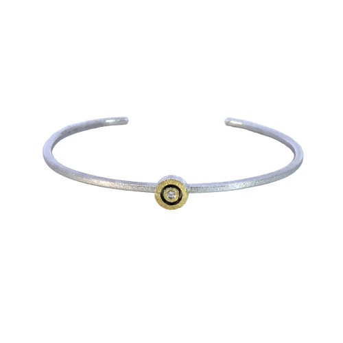 Pulsera de plata, oro y brillante