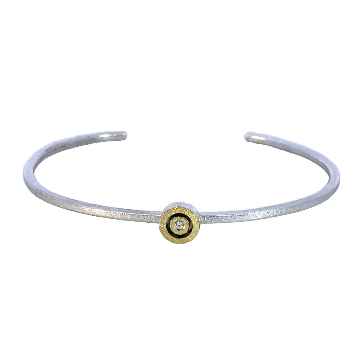 Pulsera de plata, oro y brillante