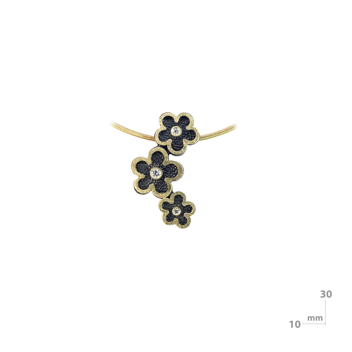Silver, gold and brilliant pendant