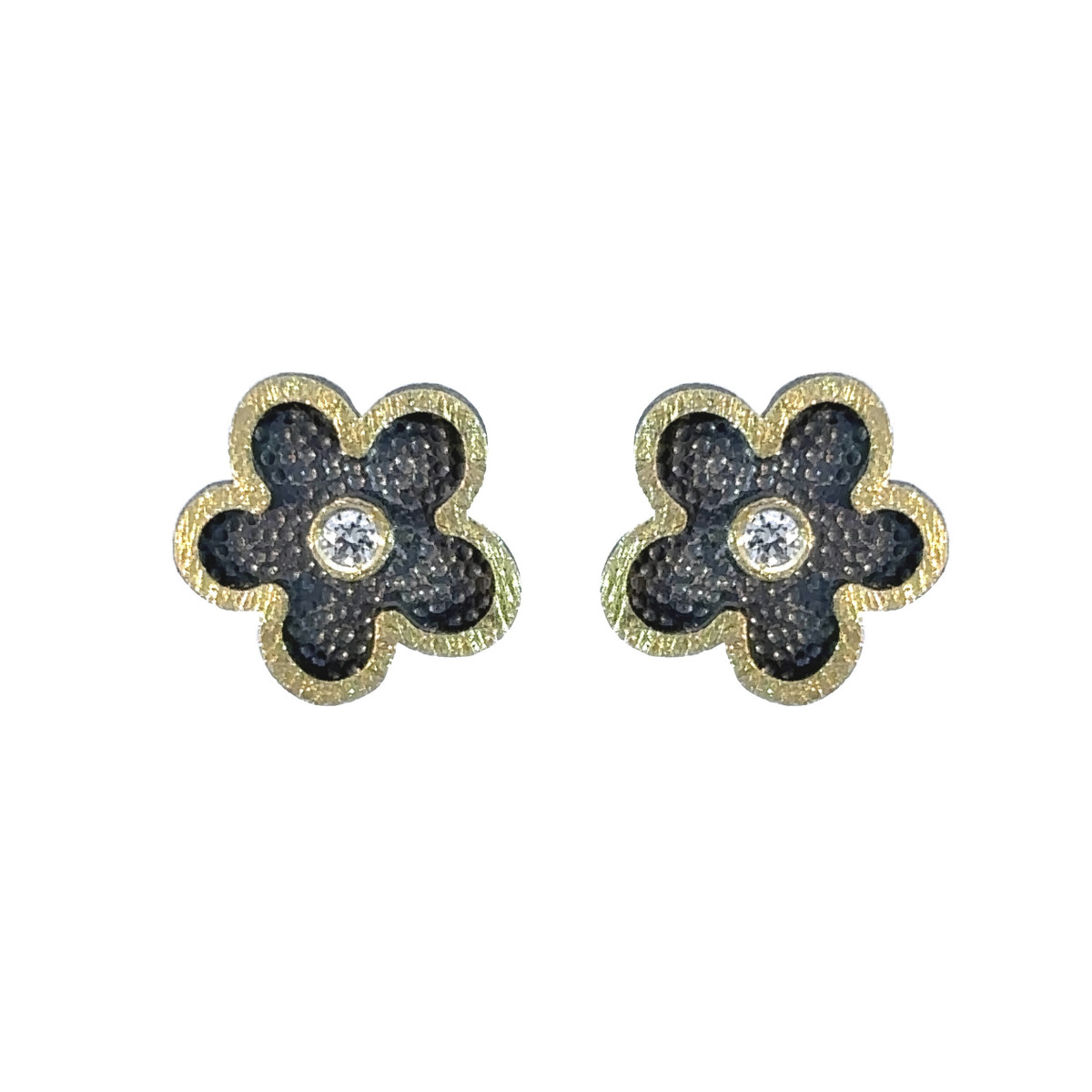 Silver, gold and brilliant earrings