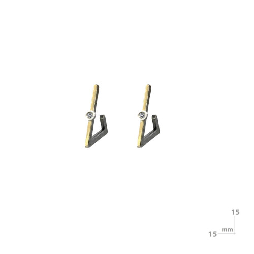 Criolla de plata, oro y DIAMANT  LAB