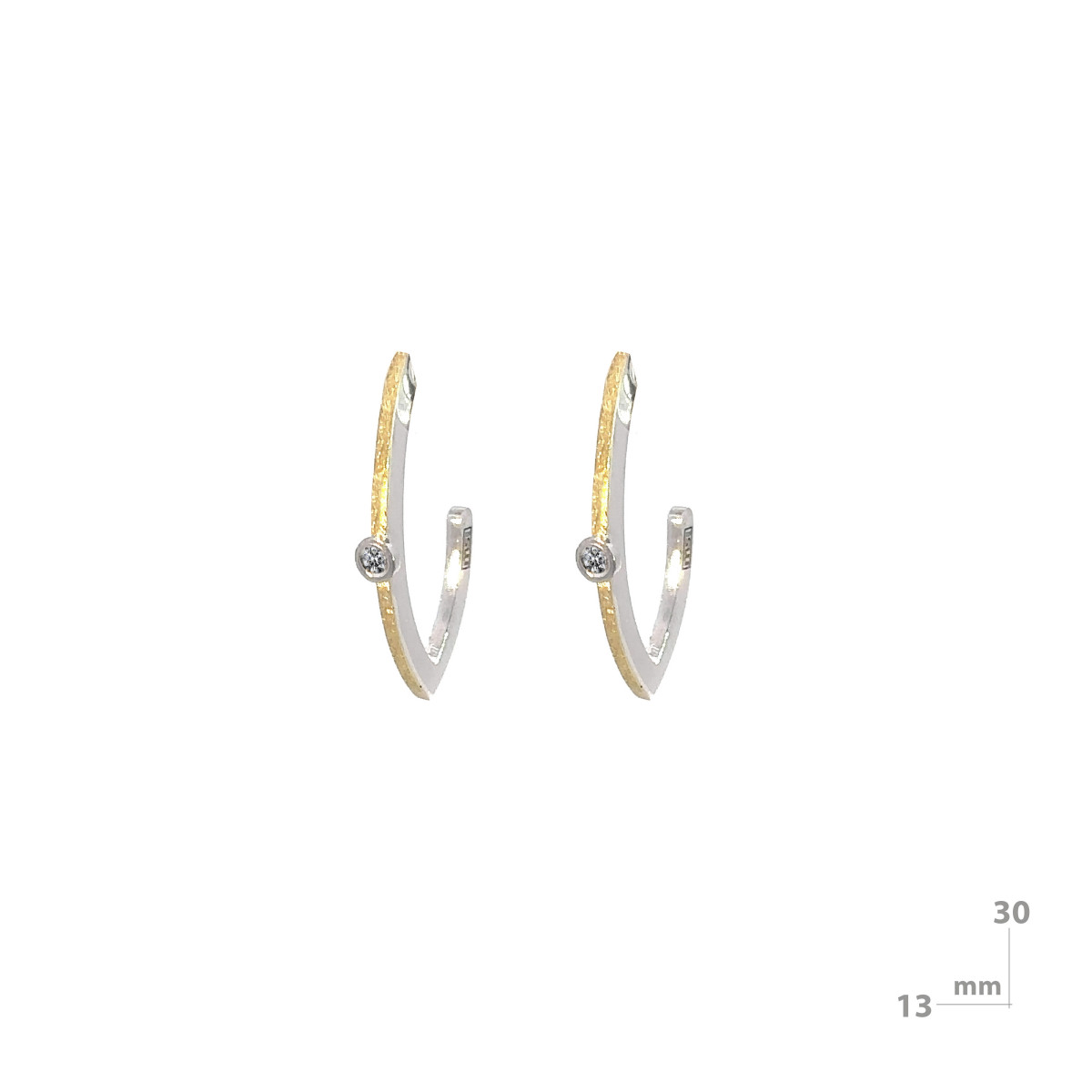 Silver, gold and diamond creole
