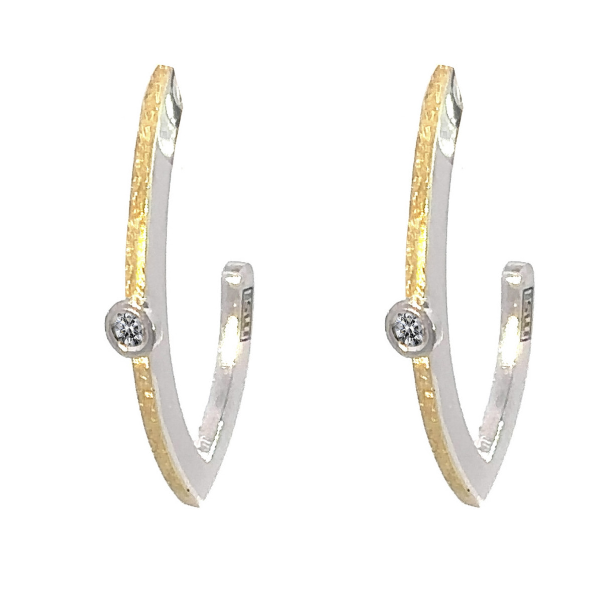 Silver, gold and diamond creole
