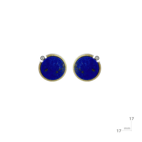 Pendientes de plata, oro, lapislázuli y diamante