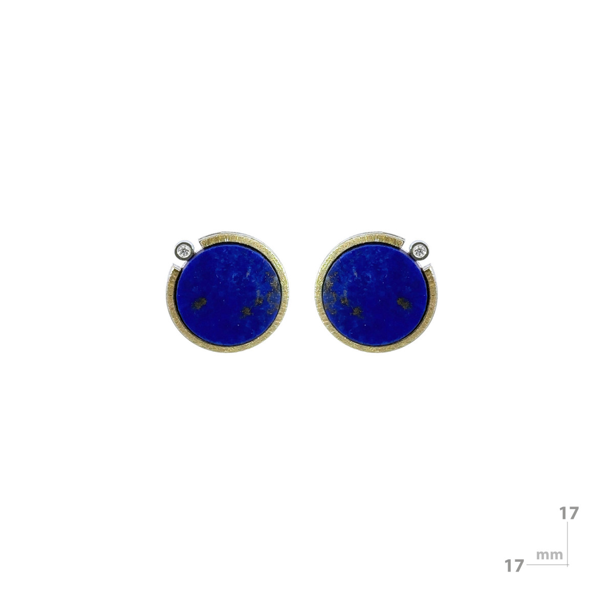 Silver, gold, lapis lazuli and diamond earrings