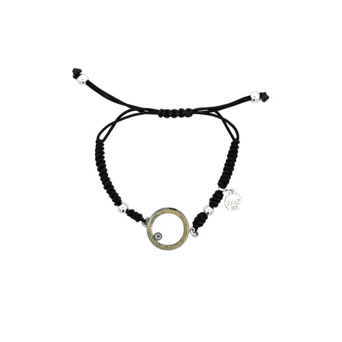 Pulsera de plata, oro y brillante