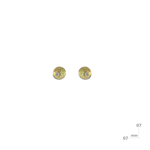 Pendientes de plata, oro y brillante