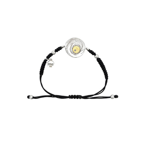 Pulsera de plata, oro y brillante