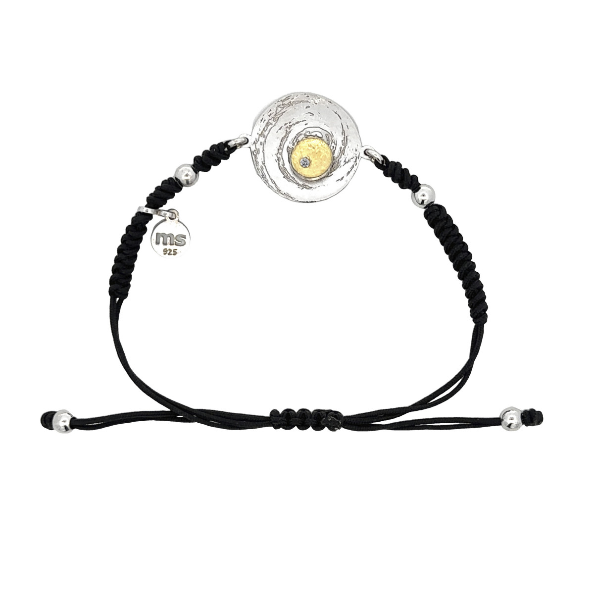 Pulsera de plata, oro y brillante
