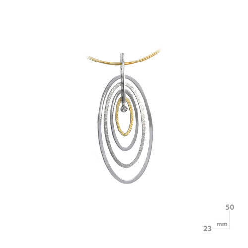 Colgante de plata, oro y DIAMANT  LAB