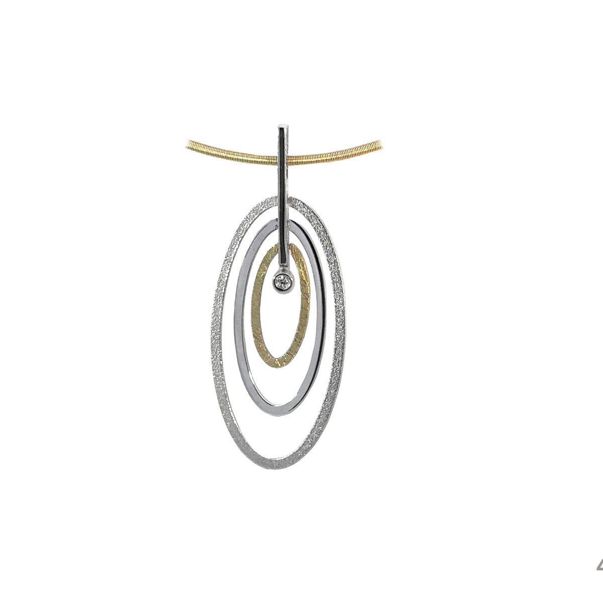 Colgante de plata, oro y DIAMANT  LAB